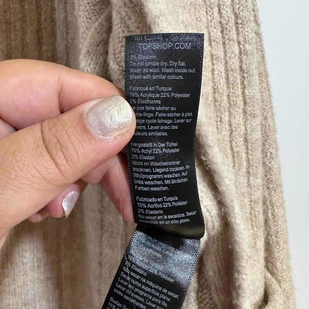TopShop Oversized Ribbed Open Cardigan with Pockets - Picture 13 of 13